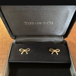 Tiffany & Co. 18K Yellow Gold Ribbon Bow Stud